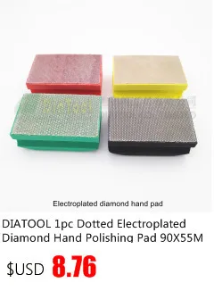 DIATOOL 2pcs Grit#50 Electroplated Diamond Hand Pad 90X55MM Hard Foam-backed Polishing Block For Marble Granite Tile Stone