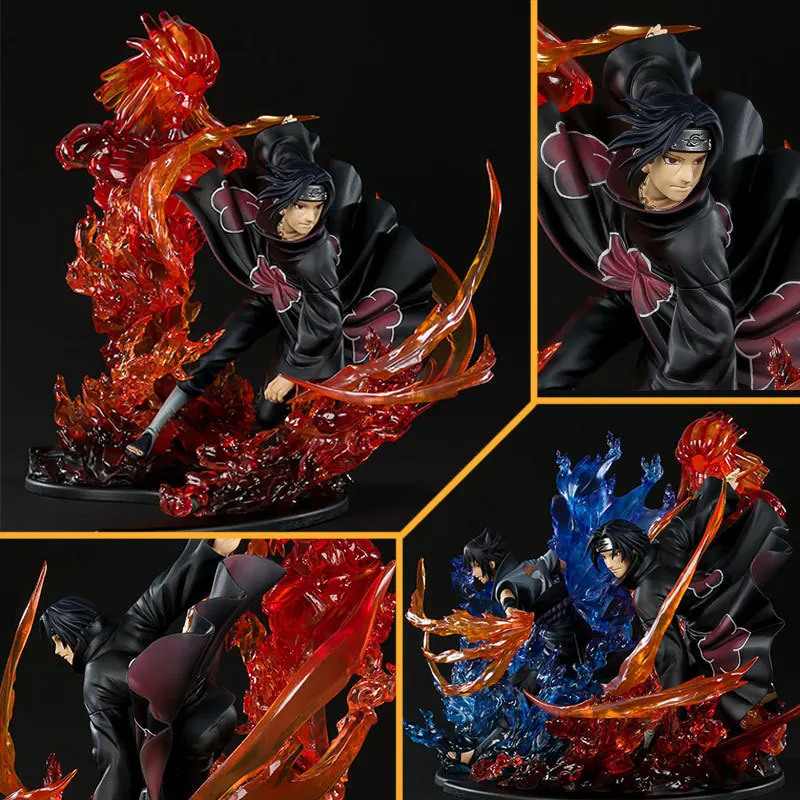 

23cm Anime Naruto PVC Action Figure Zero Uchiha Itachi Fire Sasuke Susanoo Relation Collection Model Toy