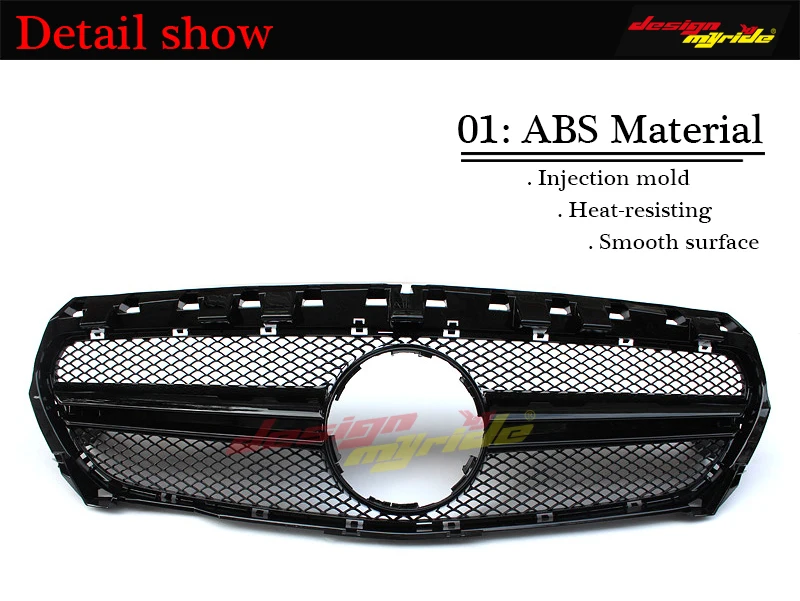 Передняя решетка для гриля Mercedes CLA W117 C117 X117 A45 Style ABS Gloss Black CLA180CLA200 CLA250 Прямая замена