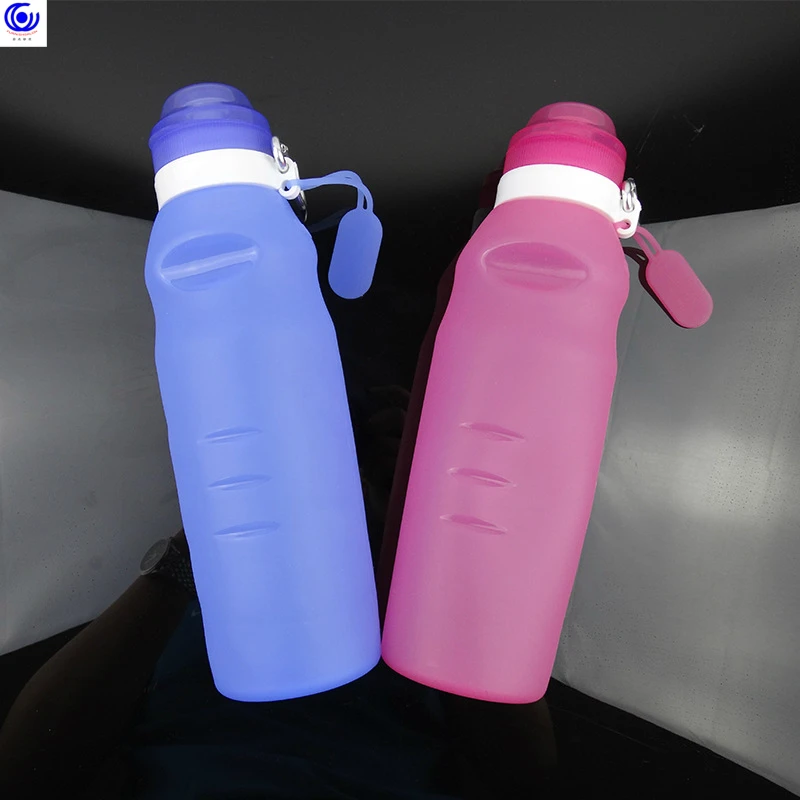 

Outdoor drinking cup 600ML large capacity silicone folding retractable sports kettle Travel Portable bottle collapsible flask