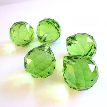 

Hot Sale ! 20mm 50pieces Lt Green Crystal Faceted Ball For Lighting Decoration Crystals For Chandeliers Prism Balls