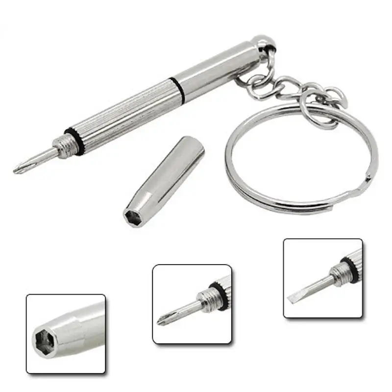 

3 in 1 Screwdriver set Eyeglass screwdriver Practical Hand Tools Sunglass Watch Screwdriver Glasses Repair Tool with Keychain