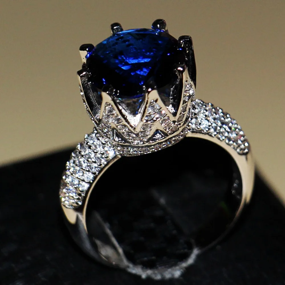 Женское кольцо с фианитом 8 карат из серебра 925 пробы имитацией камней|ring size|band