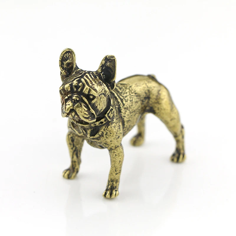 

Figurines Dog Ornament Brass Miniature Model Small Accessories Home Vintage Animal Decoration