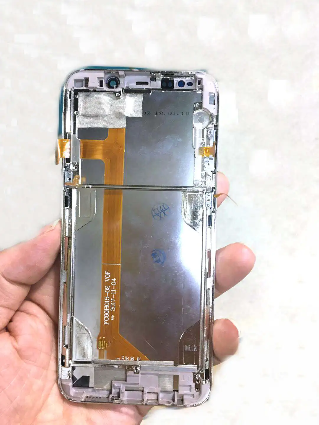 

zhizu touch screen with lcd display FC60H015-02 VOF Glass Panel power buttons frame assembly for china MTK phone S9+