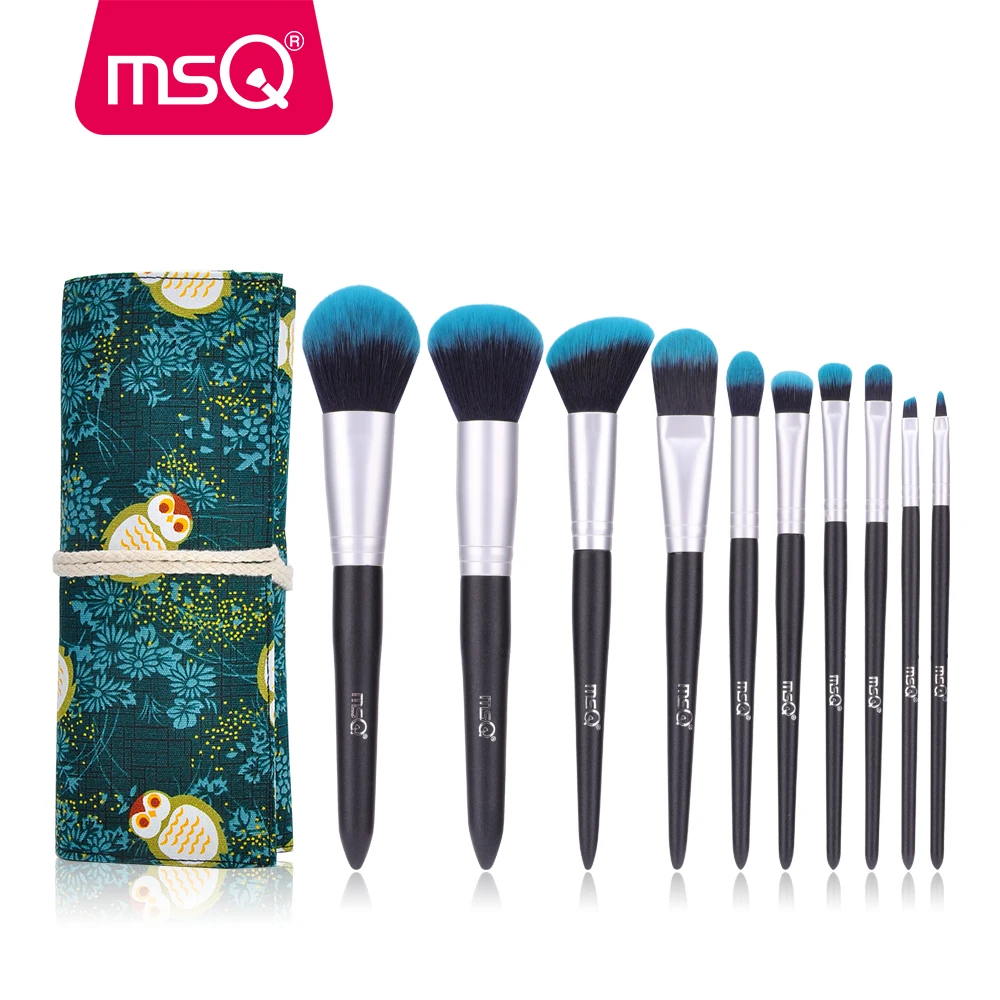 

MSQ 10PCS Makeup Brush Set Foundation Blush Eyeshadow Luxury Make Up Brushes Kits Synthetic Hair Cosmetic Tools