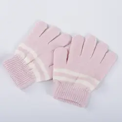 24 пар/лот дети девочки дети розовый цвет эластичные Варежки вязаные перчатки зимние теплые перчатки для девочки