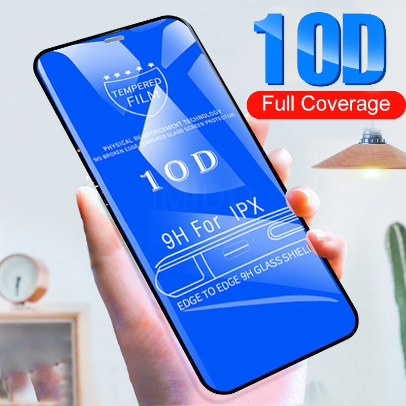 10D Защитное стекло для IPhone 7 6 6s 8 Plus защитное закаленное X XS Max XR|Защитные стёкла и