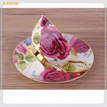 

New Bone China Tea Cup Creative Hand Painted Ceramic Coffee Saucer Set Porcelain Tea Cup Afternoon Tea Coffee Cup 5ZDZ453