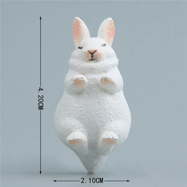 Cute Lazy Sitting Pets Animals Tiger Rabbit Dog Cat Lifelike pvc toys fridge magnets - 11