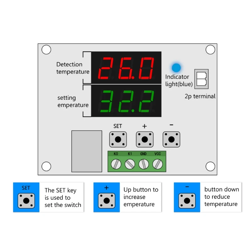 

XH-W1219 Dual LED Display Thermostat Temperature Controller Module Sensor DC 12V