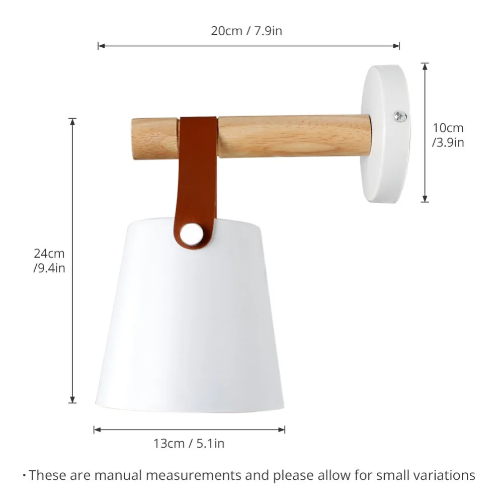 LED Wall Light Wood Wall Lamps Modern Nordic Style Wall Lamps Bed Bedside Light E27 85-265V White & - 32831630721