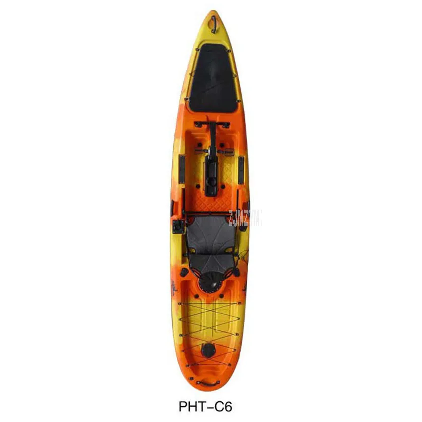 3,96 м длина одного человека профессиональная рыбацкая лодка каноэ каяк океан лодка жесткий пластик Дрифтинг Мощность ног водный велосипед L025 - Цвет: PHT-C6