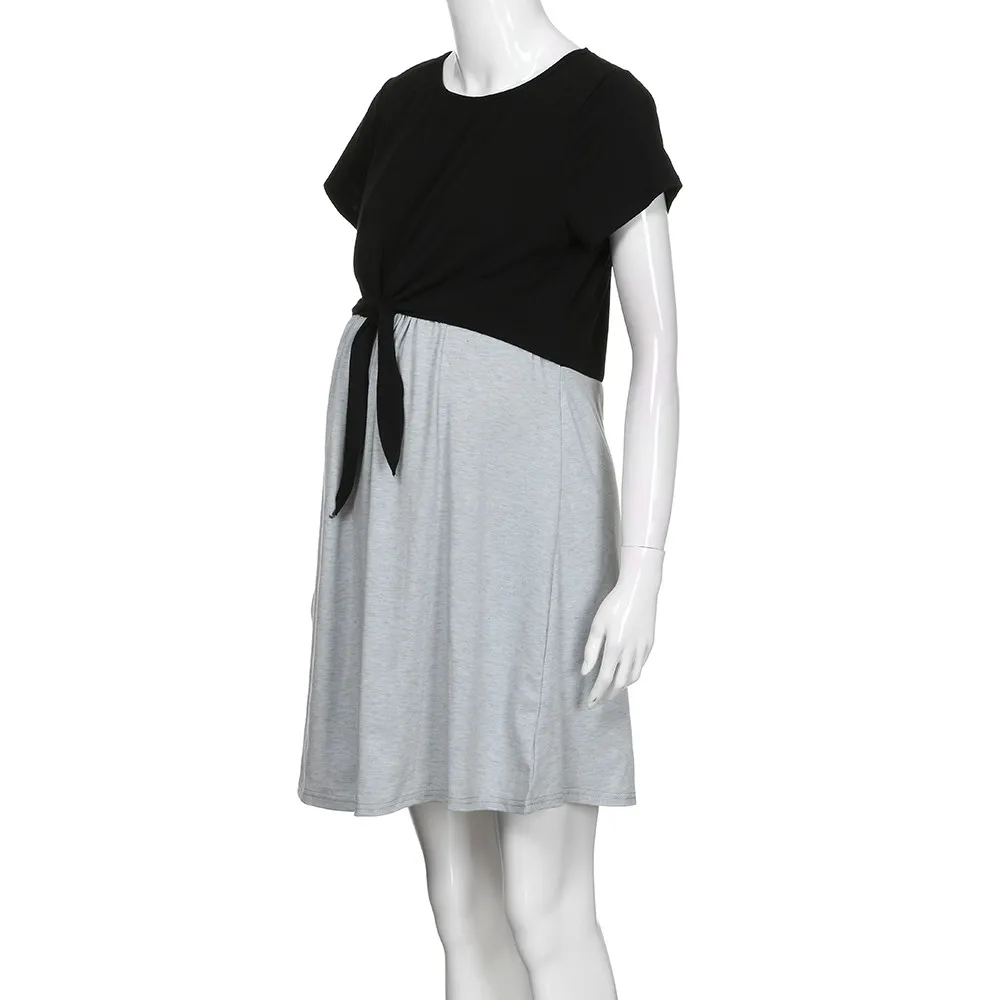 Telotuny для беременных Костюмы 100% хлопок мать Черный, серый цвет повязки для беременных кормящих ребенка для беременных пижамы платье JU 12