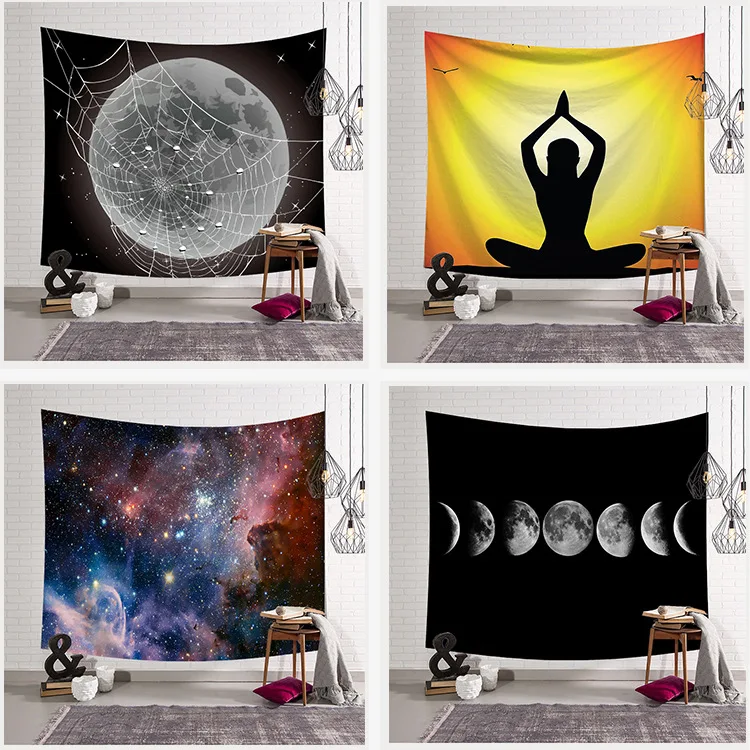 

150x200cm large Wall hanging Tapestry Room decor Sleeping pad Home Decor Moon print Yoga Mat Blanket Tapestry