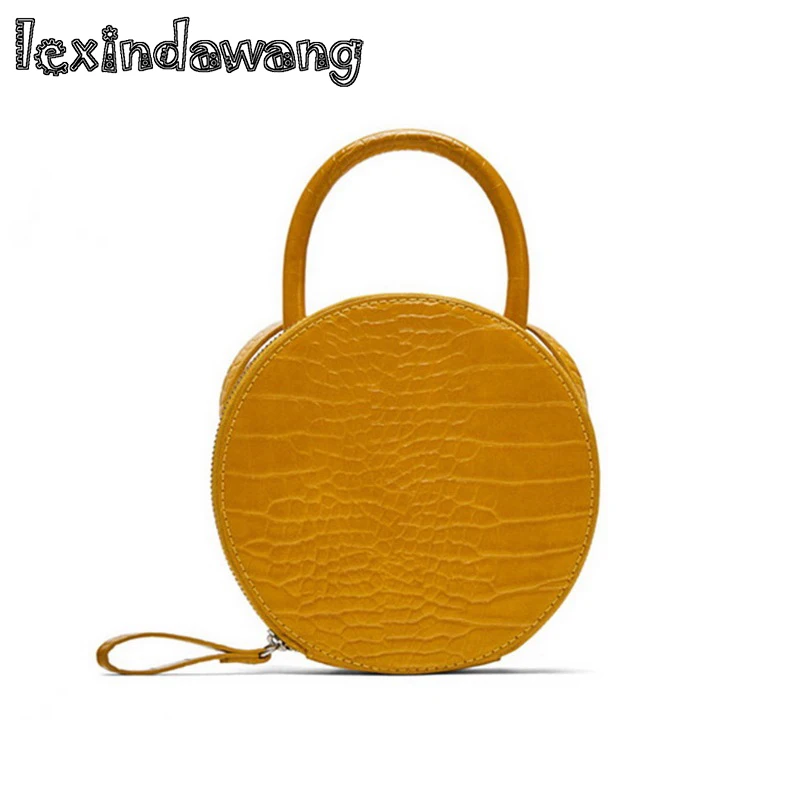 

Brand Designer Women Mini Round Bags Crocodile Pattern Women Messenger Bag Circle Lady Top-handle Handbag Girls Purses Clutches