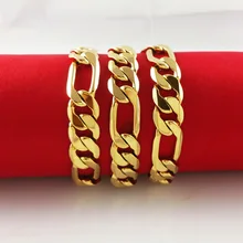 Цена по прейскуранту завода, мужские подарки, ювелирные изделия из тонкой латуни толщиной 10 мм длиной 60 см 62 г покрытые 24 к золотом мужские три плоские золотые ожерелья