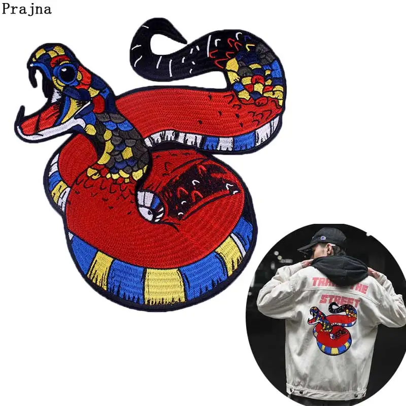 

Prajna Animal Patch Iron-on Patches For Clothing Embroidered Patches Applique On Clothes Snake Stickers For Clothing DIY F