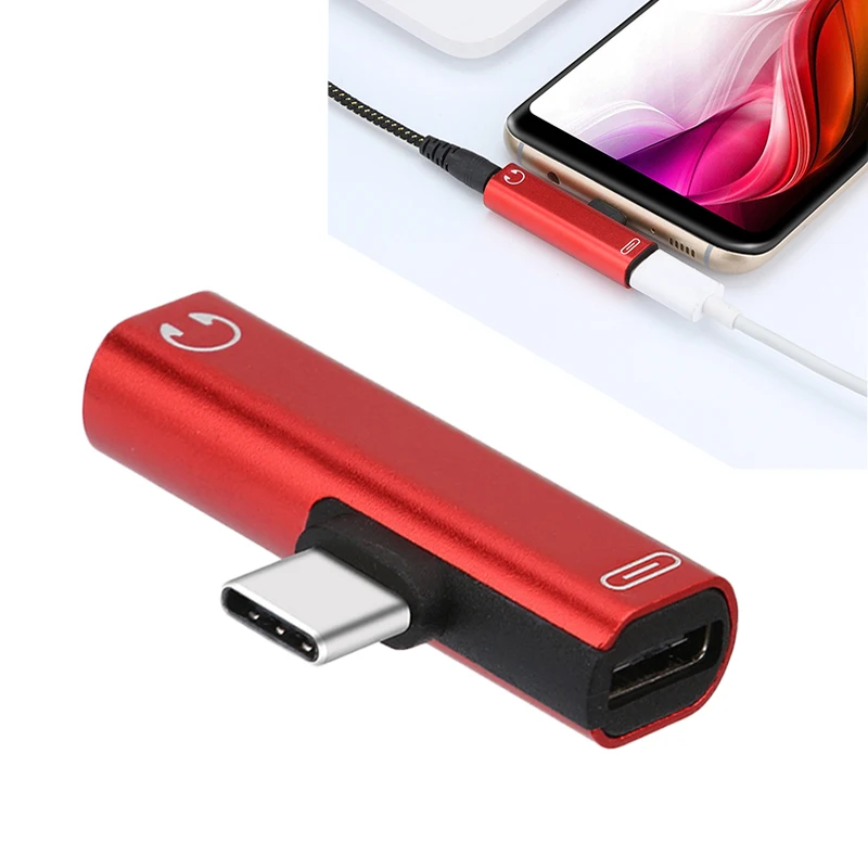 2 in 1 USB Type C 3 5mm Jack Audio Headphone Adapter For Xiaomi mi 9