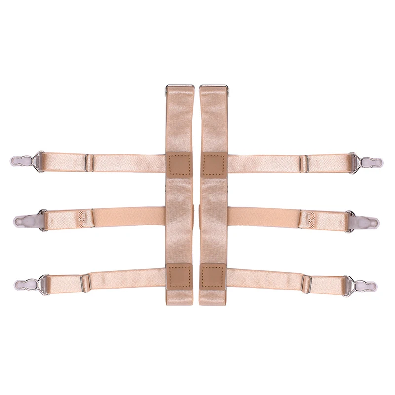 nude SC-H 2 шт. Мужская рубашка пояс для подвязки с нескользящей фиксацией зажимы Подвески подвязки ремень KS - Цвет: nude SC-H