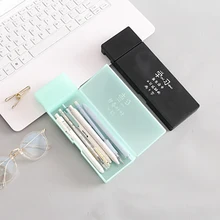 1PCS JIANWU Simple transparent pencil case pencil box Plastic storage box Learning stationery School Office Supplies 1PCS JIANWU Simple transparent pencil case pencil box Plastic storage box Learning stationery School Office Supplies