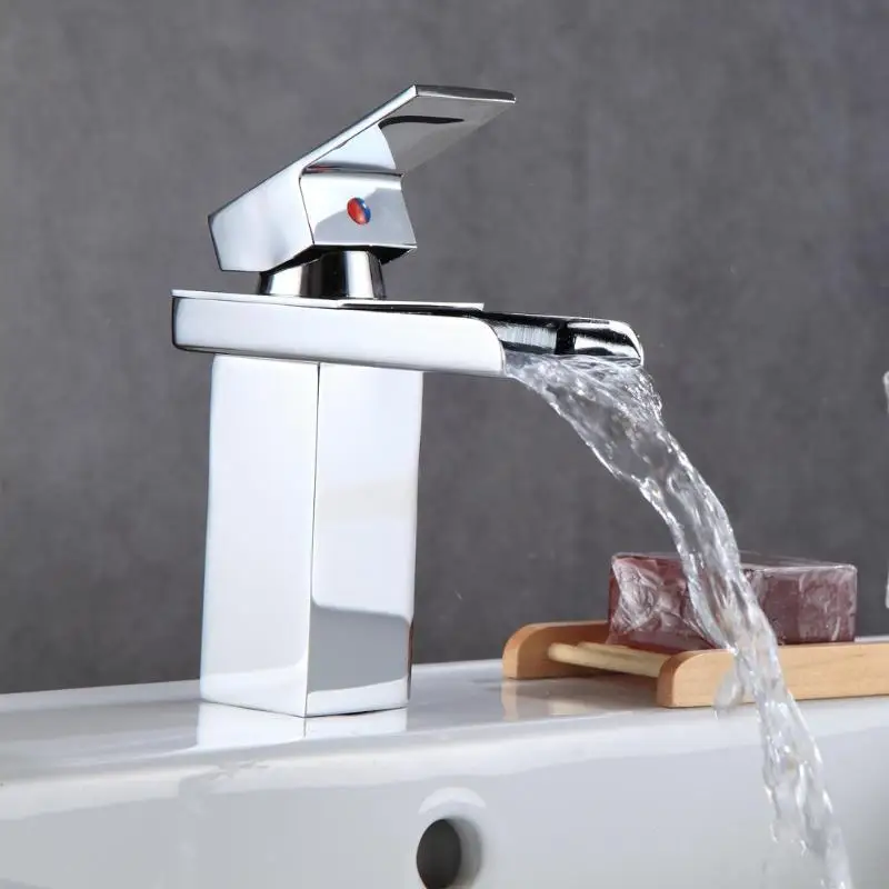 Basin Faucets Waterfall Bathroom Faucet Single Handle Basin Mixer