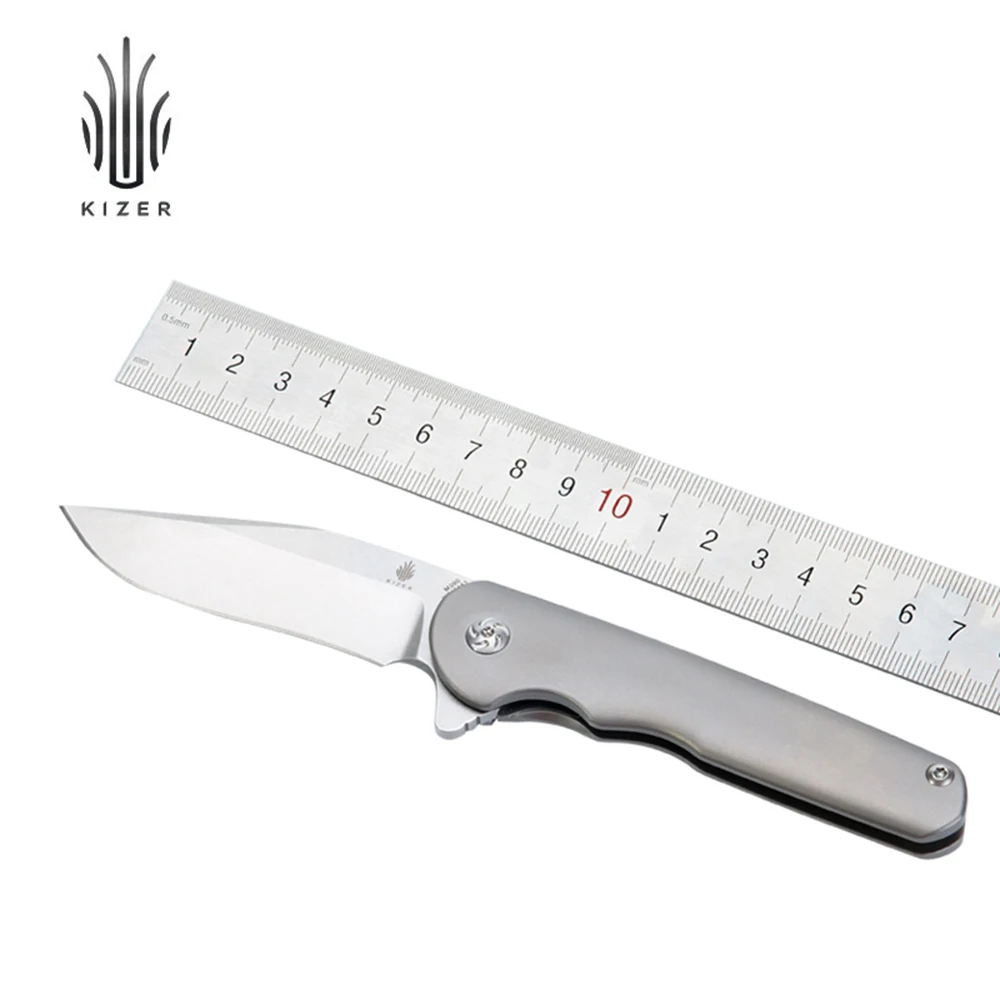 

Kizer hunting knives mini knives Ki3454A1 top material M390 steel blade with titanium handle outdoor survival hand tool