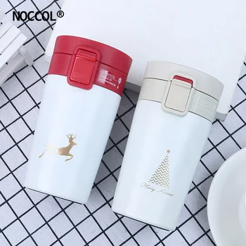 

NOCCOL 2 Colors Elk Couple Vacuum Thermos Cup Office Travel Milk Coffee Mug Lover's Water Bottles Flask Christmas Gift 320ML