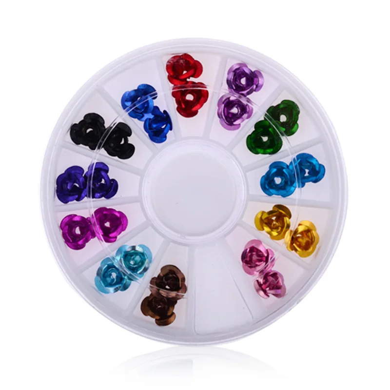 Manicure DIY nail accessories 6cm drill box 12 metal disc nail box