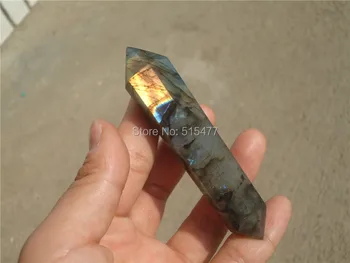 

65g Natural beautiful labradorite QUARTZ CRYSTAL WAND POINT HEALING LA1086