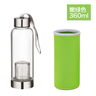 Стеклянная чашка бутылка для воды с фильтром портативная чашка с чайное ситечко герметичная+ крышка чашки прозрачный чайник 500 мл