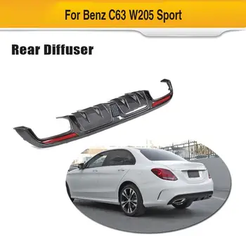 

Carbon Rear Bumper Diffuser For Mercedes-Benz W205 C200 C300 C43 C63 AMG Bumper C Class 2015-2017 With Lights