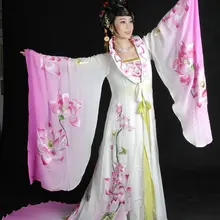 Unisexual лотос в пруд под луной красоты краска Transit цвет сценический костюм ли юганг крест-Пол косплей одежда