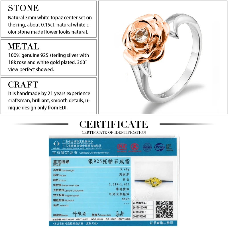 Женское кольцо из серебра 925 пробы с натуральным топазом|ring for|rings for womenring ring |