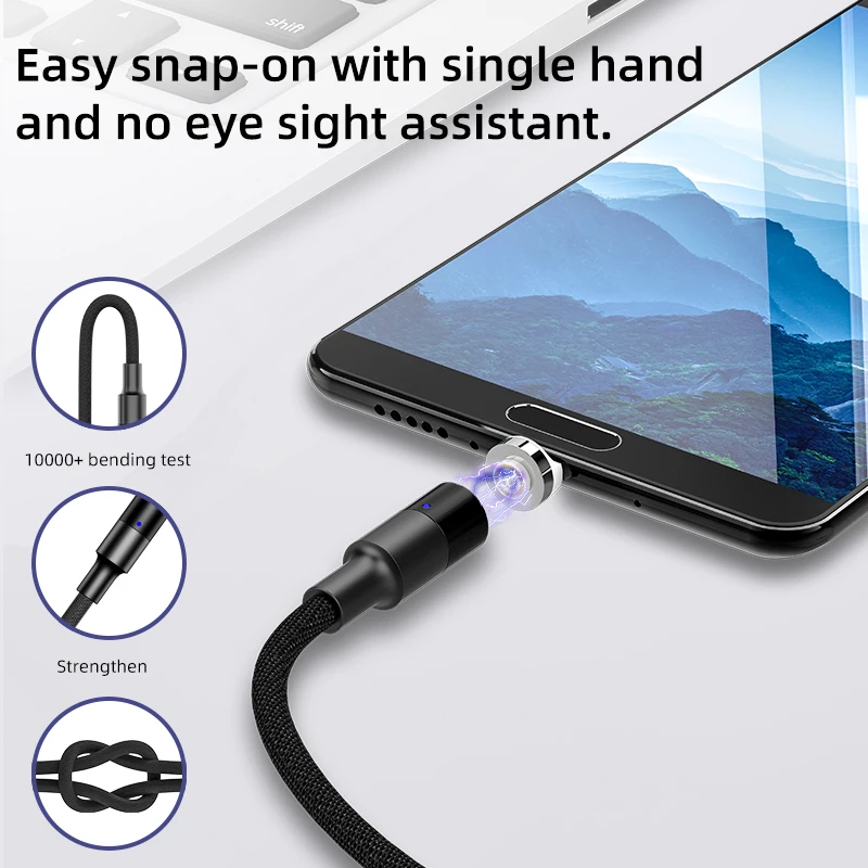 IHaitun роскошный Магнитный usb кабель 3A type C для samsung QC 3 0 Micro Quick Charge 4 Fast iPhone 11 Oneplus 7 Huwei