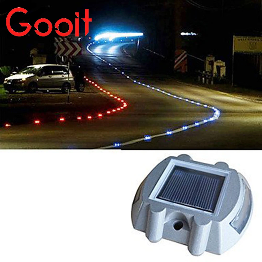 

Solar Power LED lights Path Driveway Pathway Deck Light Outdoor Garden Road Dock Lamp 6Leds 500M Visible Distance Security Light