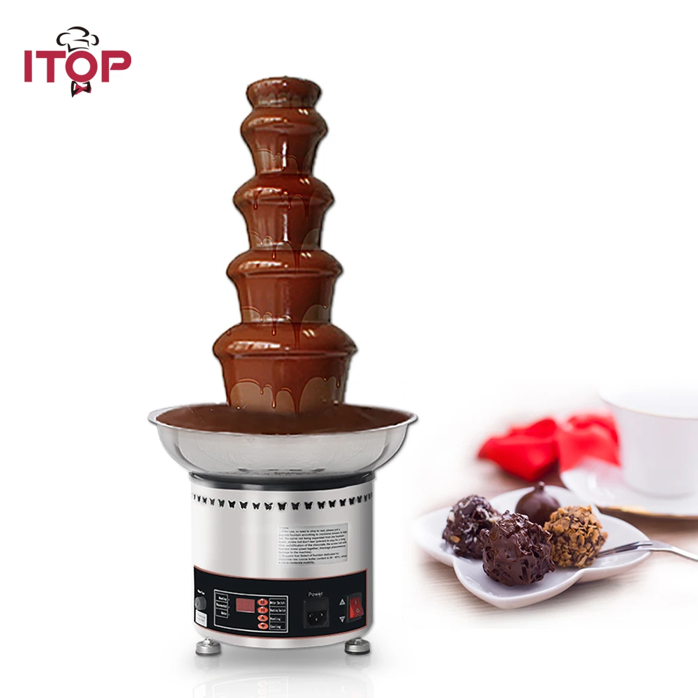 

ITOP Commercial Electric Chocolate Fountain Machine , 4/5/6/7 Tiers Automatical Chocolate Melter Warmer For Party Wedding