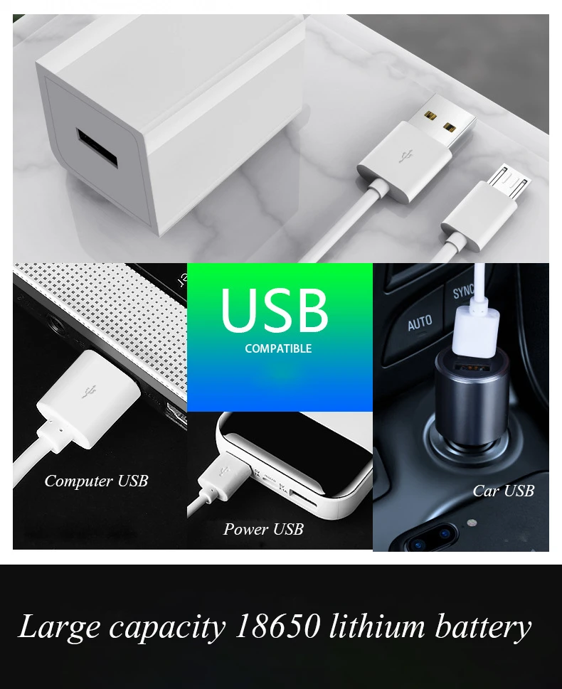 USB Перезаряжаемый алюминиевый фонарь + T6 двойного назначения бликовый водонепроницаемый фонарик механический вращающийся фокус рабочий