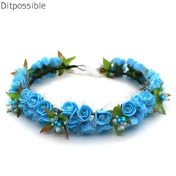 

Ditpossible 2018 New Arrival Hand-made Pearl Flowers Headbands Girls Hairwear Women Hair Accessories Hairbands