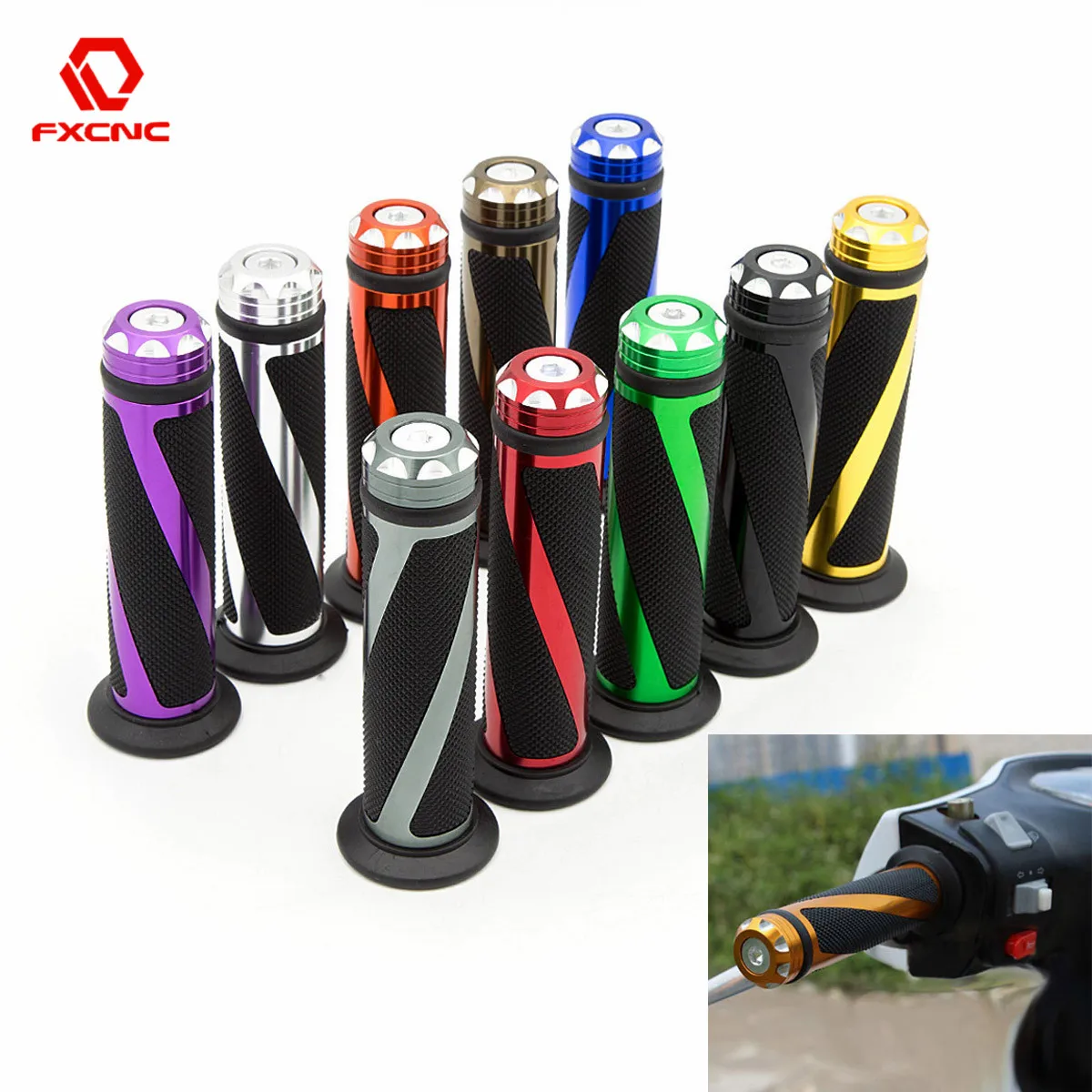 Универсальные мотоциклетные ручки 7/8 дюйма 22 мм для Kawasaki Honda Suzuki Yamaha BMW Aprilia Triumph Vespa