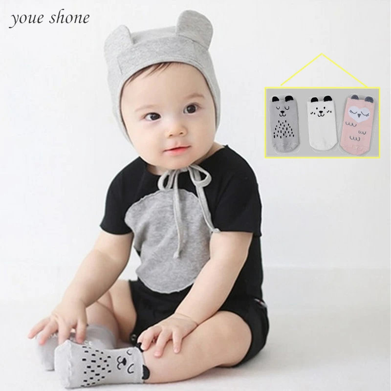 

New!!! 2018 Autumn Winter Baby Cotton Socks Boys Girls Infant Toddler Anti-slip Floor Wear White Pink Gray Cute Animals Socks