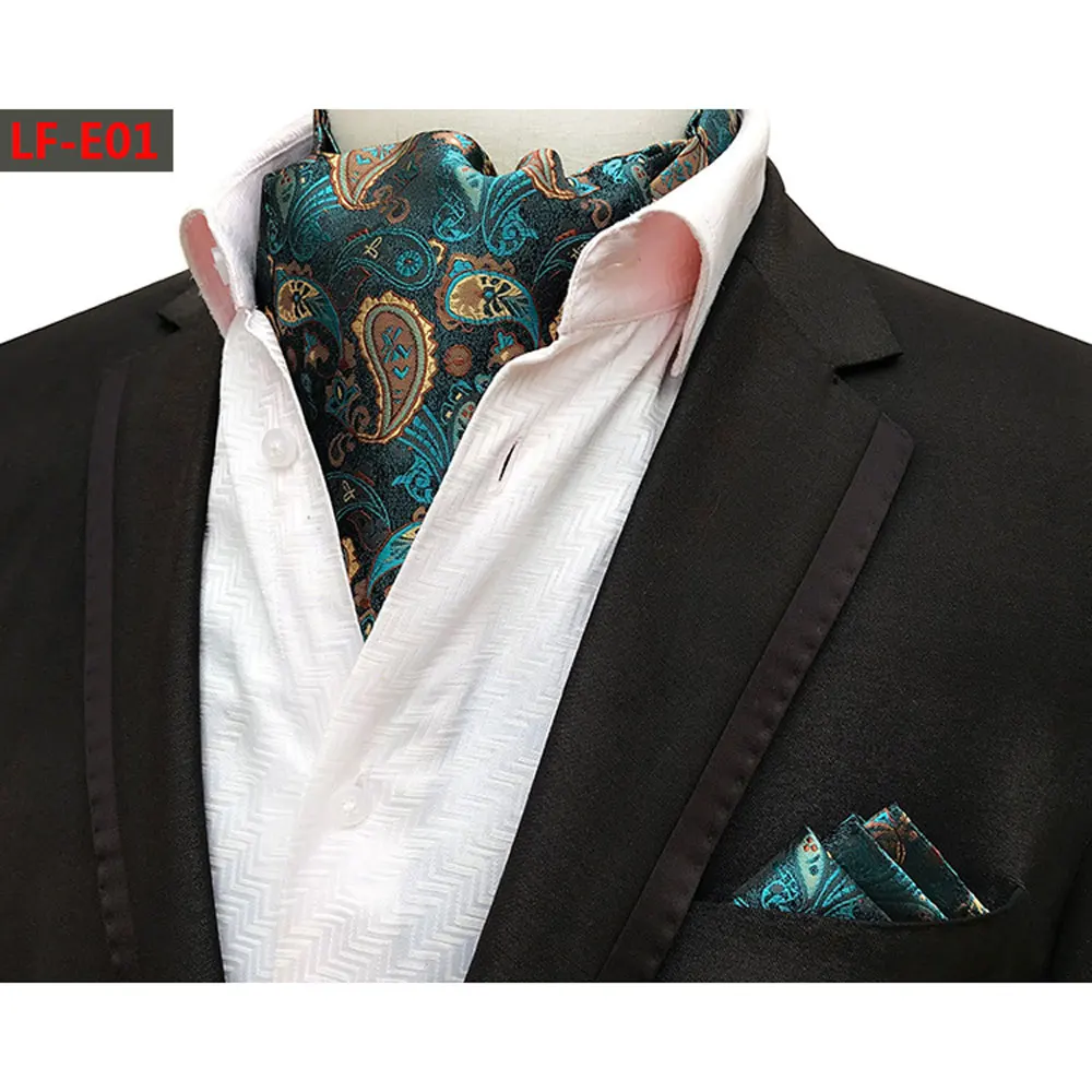 Мужской галстук-бабочка с узором галстук Аскот модный мужской Карманный платок квадратный набор подходящих цветов HZTIE0329
