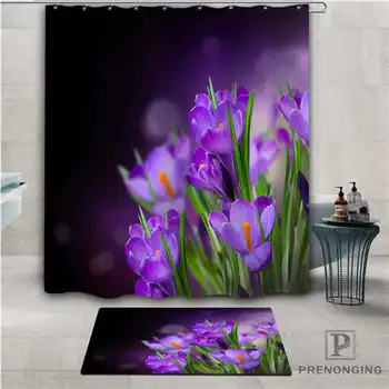 

Custom flower (1) Waterproof Shower Curtain Doormat Home Bath Bathroom Polyester Fabric Multi Sizes#2019-01-12-181