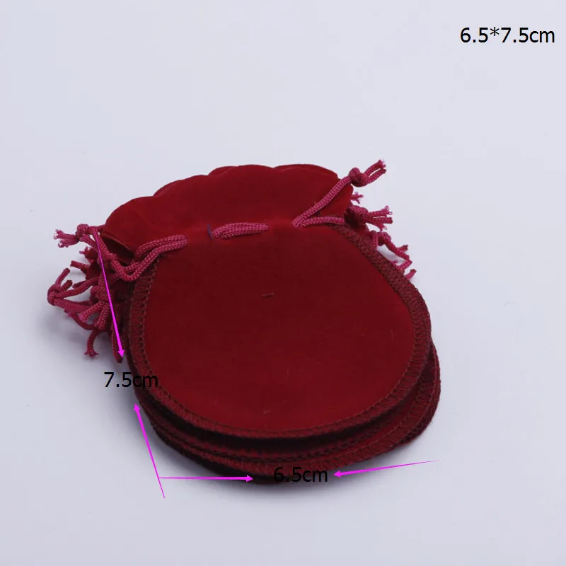 Free Shipping 100PCS  7x8cm Red Velvet Drawstring Pouch Bag/jewelry Bag,christmas/wedding Bag
