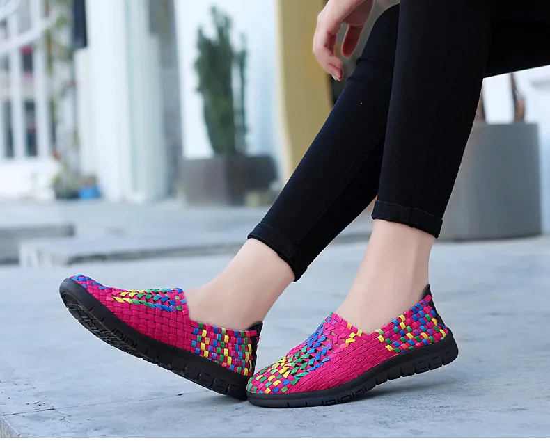 2019 Summer Women Woven Flats Shoes Ballerina Ballet Flats Ladies Slip on Loafers Female Footwear Flat Sneakers Shoes (7)