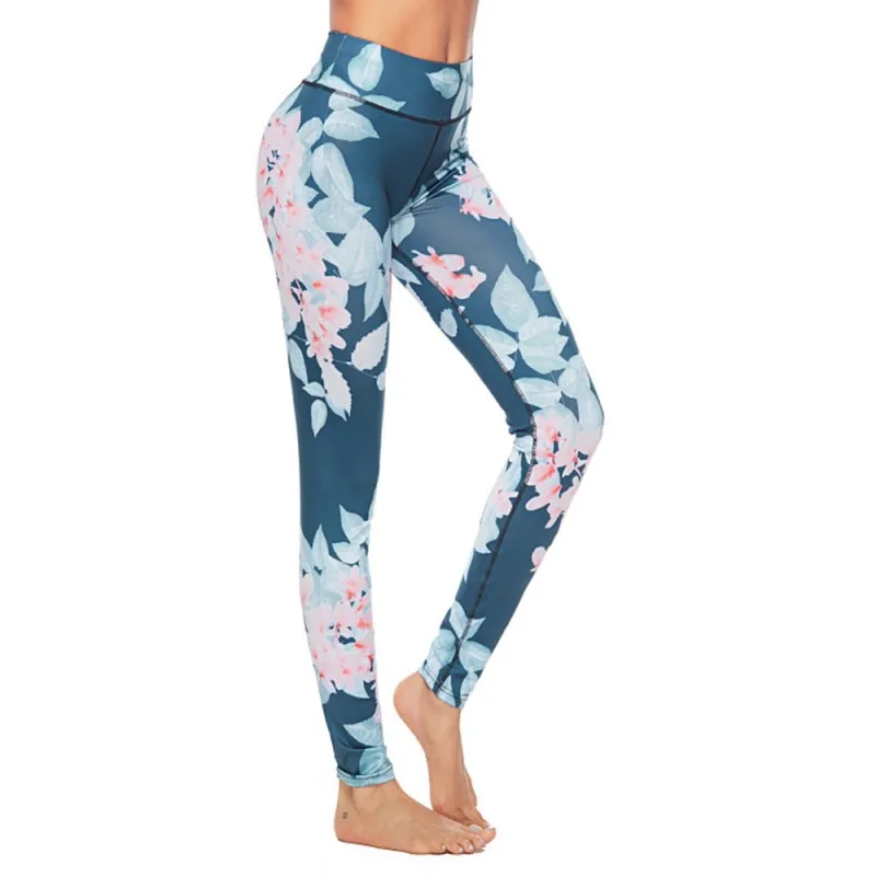 

2019 New women fitness leggings female 3D print Flower High Waist workout push up plus size Dance pants women leggings JESDEVICO