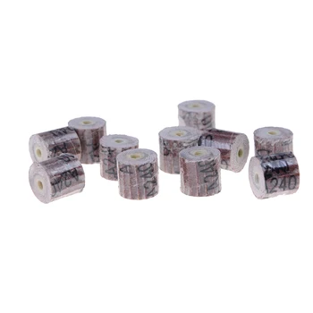

10pcs Emery Cloth 80/120/180/240/MT Abrasive Sandpaper 10mm Grinding Flap Wheel Brushes for woodworking disc with 2 mandrel