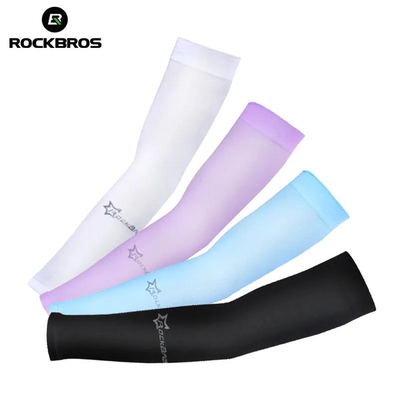 

ROCKBROS Cycling Arm Warmers Running Armwarmers Cover CoolMax Riding Bicycle Arm Sleeves Camping Armsleeves Sportswear Safety