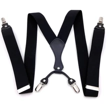 OnnPnnQ мужские черные подтяжки высокого качества с 4 клипсами, Эластичные подтяжки большого размера, Ширина 3,5 см, Мужская одежда, брюки, аксессуары KC