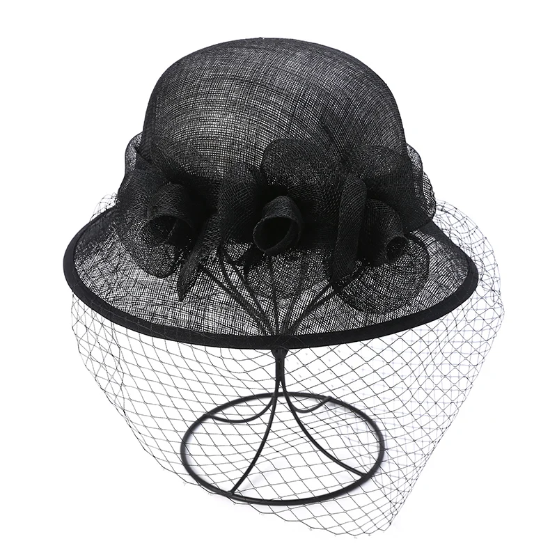 Женская шляпа Fedoras летние льняные шапки из пряжи и тюля уличная купольная Кепка